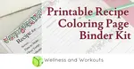 printable recipe coloring page binder kit FB
