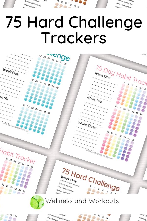 75 Hard Challenge Free Printable Checklist