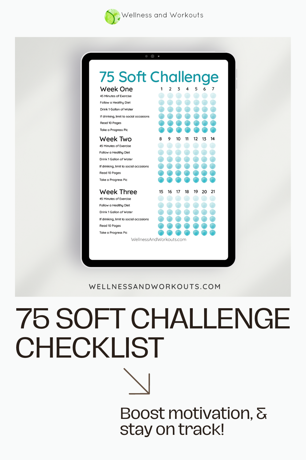 Checklist 75 Soft Challenge Printable Free