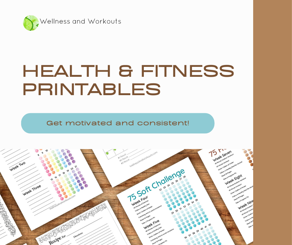I have created a number of health and fitness printables to help you succeed on your fitness journey. They are designed to equip you and motivate you to stay consistent and help you get back on track.