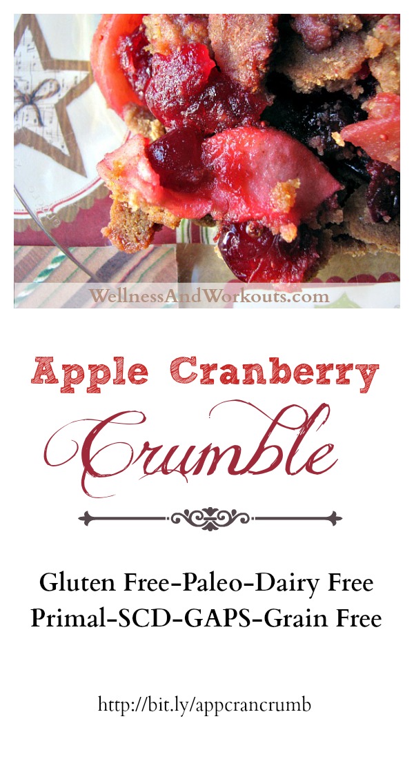 This Apple Cranberry Crumble is gluten free, paleo, dairy free and GAPS/SCD legal. It is sweetened with honey, and made with coconut flour and coconut oil. Best of all, it is delicious!