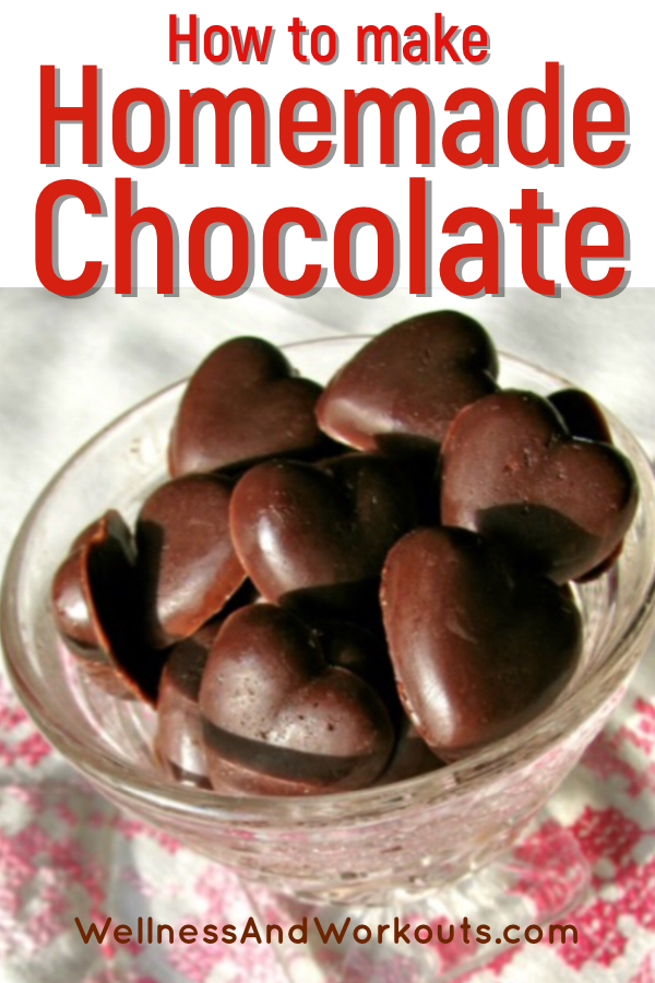 Want to know how to make homemade chocolate? This kind is made with coconut oil and honey. It's great for making your own candy bars, diy chocolate chips, (for the best chocolate chip cookies!).