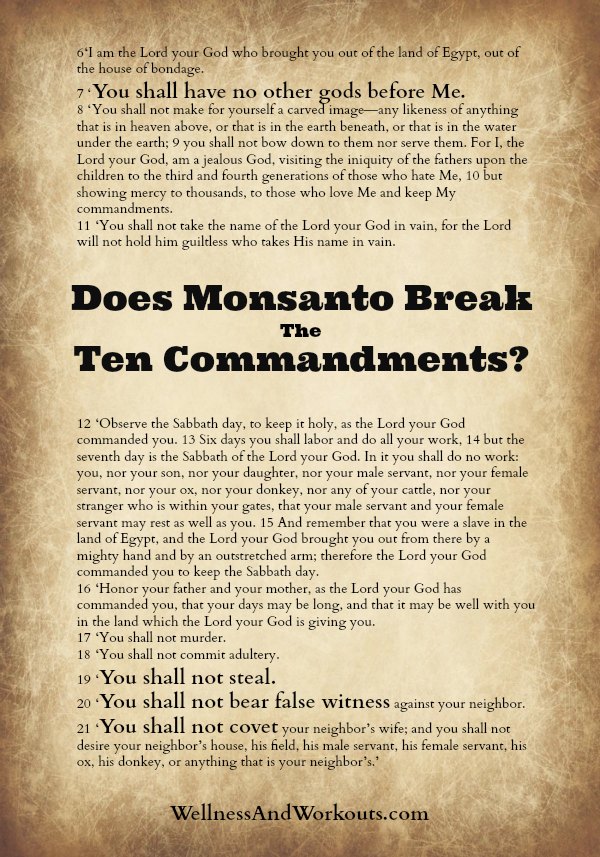 Millions Against Monsanto and the ten commandments