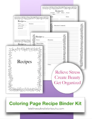Collect your favorite recipes in this fun printable recipe coloring page binder kit!