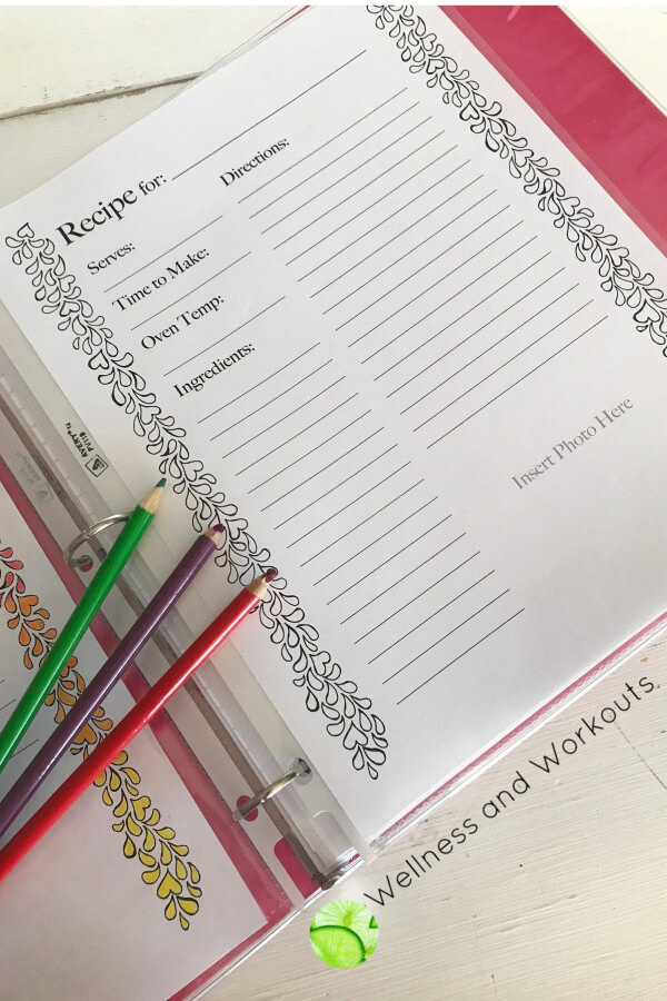 Collect your favorite healthy coconut milk smoothie recipes in this fun printable recipe coloring page binder kit!